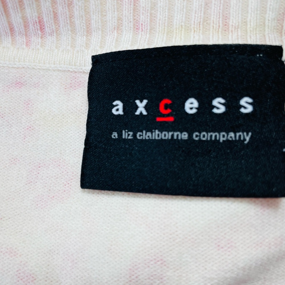 Axcess by Liz Claibore Pink Floral Button-Front Women's Scoop Neck Cardigan, L - Picture 4 of 7